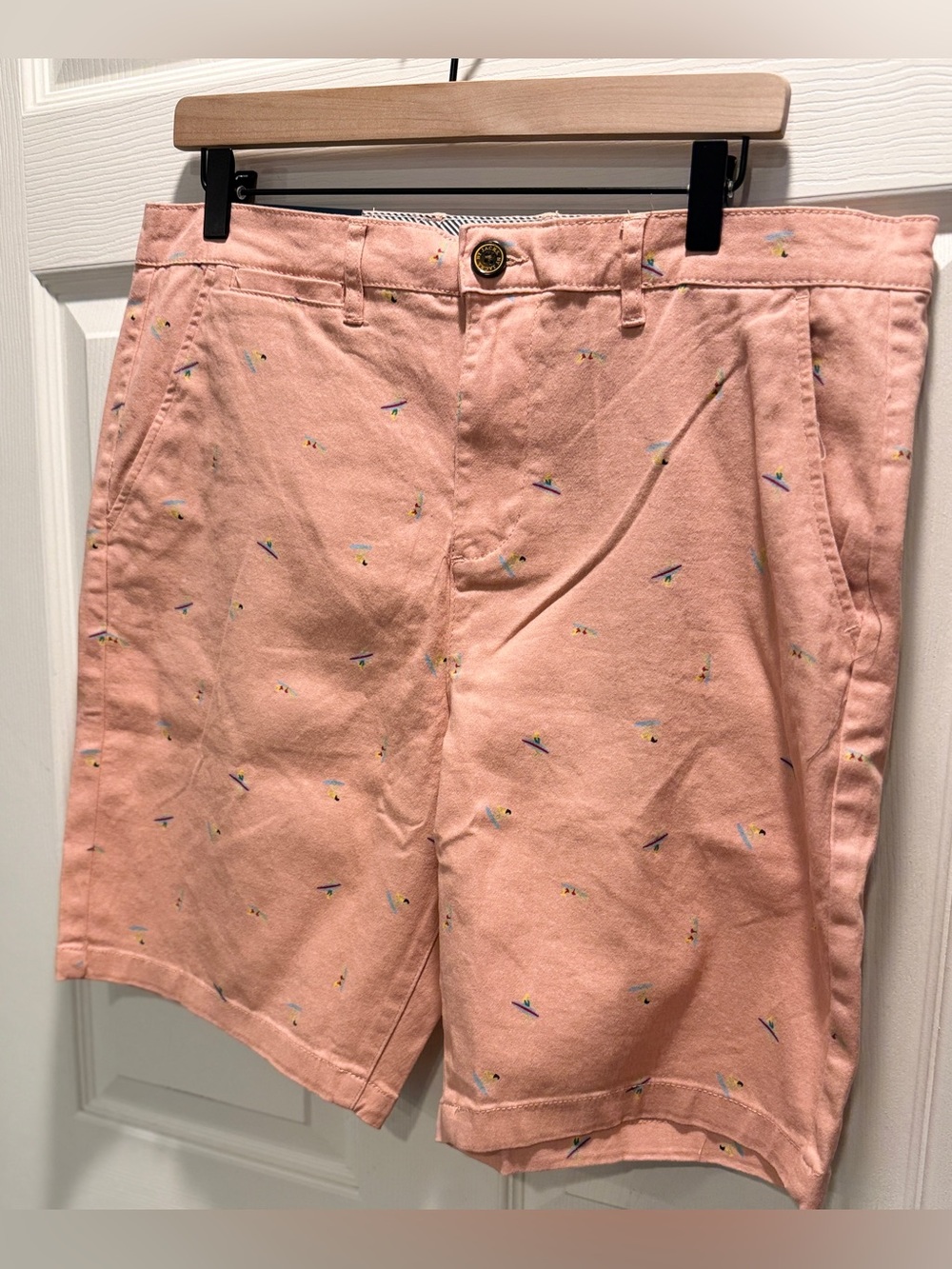 NWT JACHS New York Bleecker Shorts Men’s Size 33 Pink Surfboard Print - Picture 3 of 11
